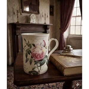 Creative Tops Redoute Rose Fine Bone China Mug England Floral Botanical Pink